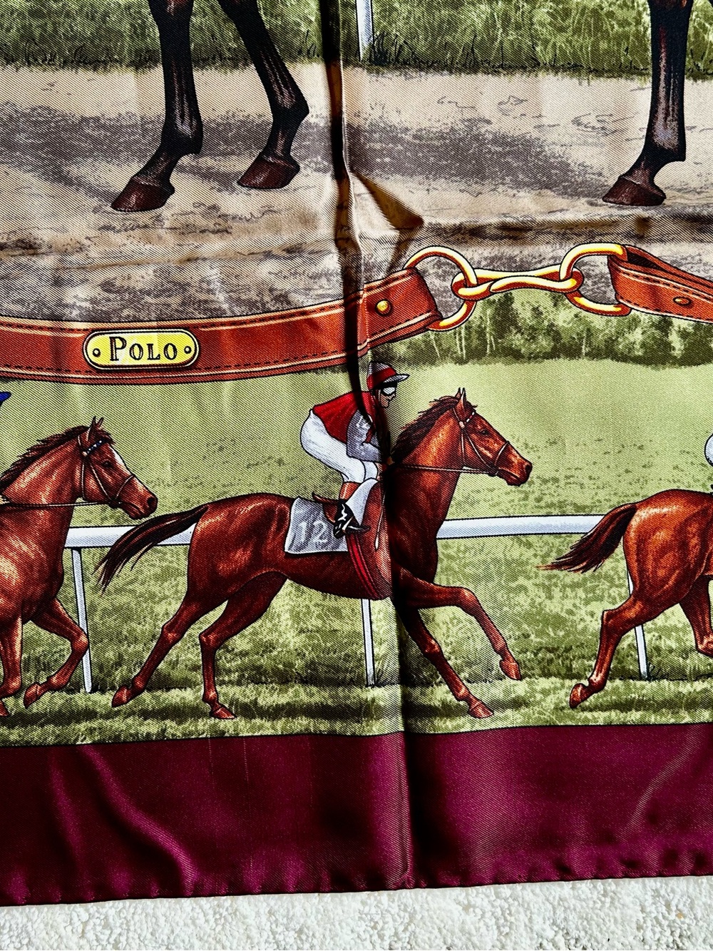 Vintage Collection Ralph Lauren Early 1990’s Silk Derby / Equestrian Scarf - Picture 3 of 8